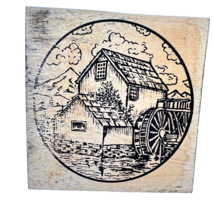 Great Impressions Water Wheel Mill Rubber Stamp H103 Mountain Scenery - £5.97 GBP