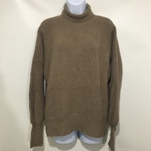 French Connection L Tan Lt Brown Ribbed Turtleneck Pullover Sweater Long... - £21.81 GBP