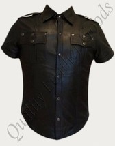 Mens Leather Military Uniform Changeable Shirt Different Color Set Party Bluff 1 - £63.94 GBP