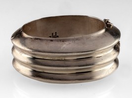 Bayanihan Modernist Sterling Silver Wide Bangle Bracelet 112 gr. - £350.33 GBP
