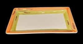Ceramica JM Italy Hand Painted Rectangular Serving Platter 14.5" x 7.75" Leaf image 2
