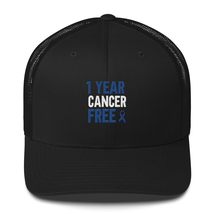 1 Year Survivor Colon Cancer Awareness Trucker Cap Black - $34.25