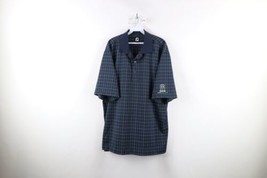 FootJoy Mens Size XL Short Sleeve Collared Golf Polo Shirt Blue Plaid Polyester - £27.21 GBP