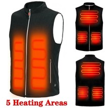 Heating Vest Men Winter Jacket Women Warm Electric Thermal Waistcoat Fish Hiking - £26.72 GBP