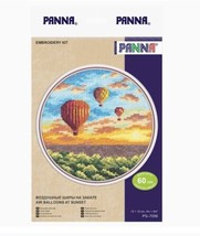 Panna counted cross stitch kit &quot;Air balloons at sunset&quot; 12x12cm, DIY - £14.50 GBP