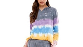 Roudelain Womens Tie-Dyed Hoodie Pajama Top Only,1-Piece,Size Large,Trad... - $59.40