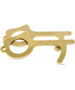 No Touch Tool - Antimicrobial Brass No Touch Door Opener Keychain Door O... - £10.81 GBP