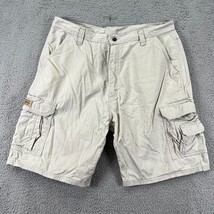 Wrangler Originals Mens Beige Slash Pocket Light Wash Cargo Shorts Size 38 - £15.56 GBP
