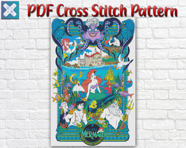 Mermaid and Ursula Cross Stitch Pattern / Disney Princess Ariel Cross Stitch PDF - £3.90 GBP