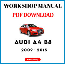 Audi A4 B8 2009 2010 2011 2012 2013 2014 2015 Service Repair Workshop Manual - £6.29 GBP