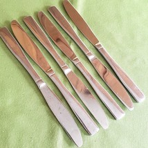 Cooks Stainless 6 Dinner Knives Capri Pattern 8 1/2&quot; Plain Glossy       - £19.39 GBP