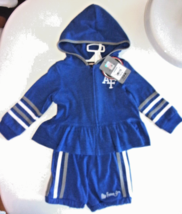 NEW INFANT BABY USAF AIR FORCE BLUE WHITE SHORTS &amp; HOODIE JACKET 12-18 M... - $29.96