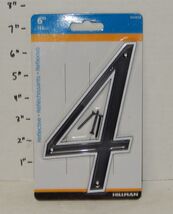 Hillman 6" Plastic Weatherproof Reflective Number 4 Four with Mounting S... - $6.92