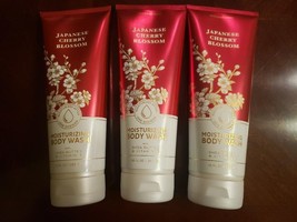 Bath &amp; Body Works -JAPANESE Cherry BLOSSOM- Moisturizing Wash - 10 oz-LOT Of 3 - £38.33 GBP