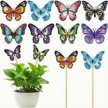 8pcs 5D Butterfly Diamond Painting Art Plant Pot Stakes DIY Diamond Flow... - $12.99