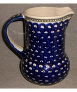 Boleslawiec Polish PEACOCK PATTERN Hand Made 32 oz STONEWARE PITCHER - $31.67