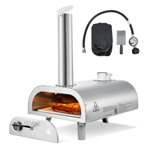 VEVOR Dual Fuel Pizza Oven Outdoor, 12 Inch Wood Fire &amp; Propane Gas Pizz... - $142.99