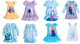 Disney Store Frozen Elsa Anna Olaf Nightshirt Sleepwear Girls Blue New - $39.95