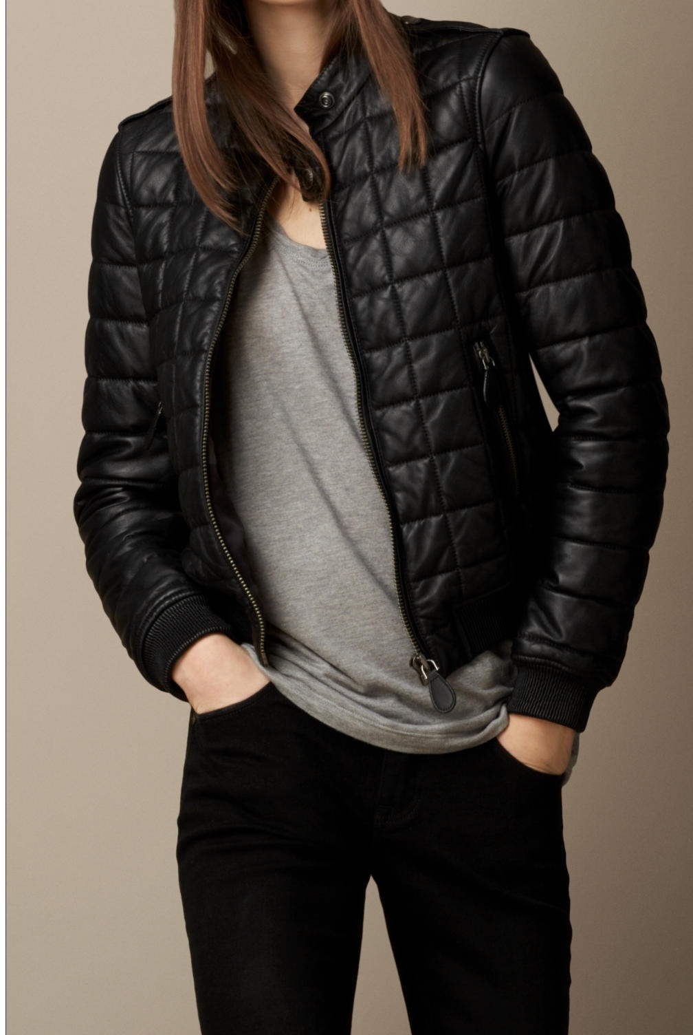 HANDMADE WOMEN QUILTED LEATHER JACKET, WOMEN BLACK QUILTED LEATHER JACKETS 2019