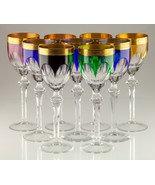Lot of 9 Multi-Color Justin Tharaud President Hock Wine Crystal Goblets - $2,681.24 CAD