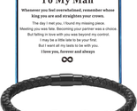 To My Man Bracelet for Boyfriend Husband Mens Infinity Leather Bracelets... - $25.17