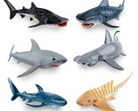 6Pcs 5-8&quot; L Realistic Shark Bath Toy Figurines, Plastic Ocean Sea Animal... - $26.59