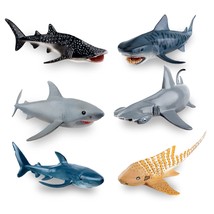 6Pcs 5-8&quot; L Realistic Shark Bath Toy Figurines, Plastic Ocean Sea Animal... - $27.99