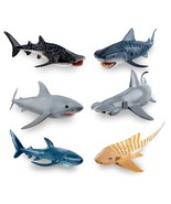 6Pcs 5-8&quot; L Realistic Shark Bath Toy Figurines, Plastic Ocean Sea Animal... - £21.17 GBP