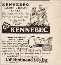 1937 Print Ad Kennebec Canoes, Boats, Kayaks Waterville,Maine - $6.49