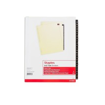 Staples Alphabetical A-Z Leather Dividers 25-Tab Black (18946/11483) 483305 - $18.99