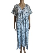 Reistor NWT Gathered Maxi Dress in Wisteria Whimsy Blue Floral Size M - £51.30 GBP