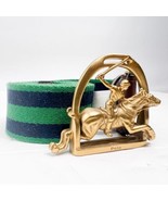 Polo Ralph Lauren EQUESTRIAN STIRRUP BUCKLE Stripe Belt Size 42 - £91.28 GBP