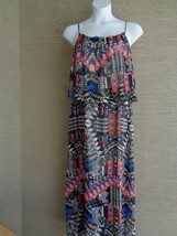 New Directions 1X Printed Popover Polyester Chiffon Fabric Maxi Dress  m... - $20.78