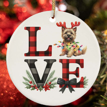 Love Cairn Terrier Dog Light Reindeer Antler Christmas Ornament Gift Tree Decor - $15.79