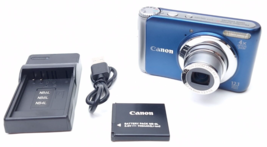 Canon PowerShot A3100 IS 12.1MP Digital Camera Blue - w/Charger + Battery - $98.73