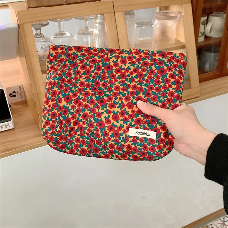 Corduroy Makeup Women Cosmetic Bags Retro  Casual Storage Bag Female Portable Tr - $58.48