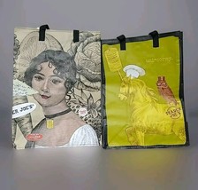 2 Trader Joes Reusable Bags Who? &amp; Home Cooking Limited Ed. 12&quot;x16&quot;x7&quot; 6... - £12.48 GBP