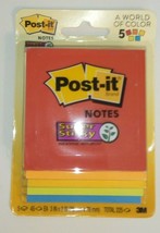 Post-it Super Sticky Notes 3321-5SSRB 5 x 45 sheets 3&quot; x 3&quot; Total 225 sh... - £3.91 GBP