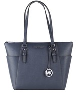 MICHAEL KORS Charlotte Handbag/Purse Shoulder Bag Tote ~ NAVY ~ Top Zip ... - $2,848.31 MXN