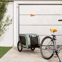 Pet Bike Trailer Grey and Black Oxford Fabric and Iron - £71.03 GBP