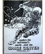 1970s ALABAMA SPACE &amp; ROCKET CENTER 16&quot; x 22&quot; Tourism Poster w/Unknown S... - €57,41 EUR