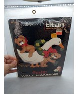 Titan Needlecraft 365 Felt Wallhanging  Teddy &amp; Goose 14x18 Vintage 1985... - $17.55 CAD