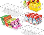 5 Pack Food Storage Organizer Bins Clear Plastic Removable Pantry Organi... - £34.17 GBP