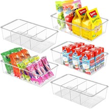 5 Pack Food Storage Organizer Bins Clear Plastic Removable Pantry Organization R - £34.36 GBP