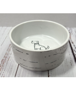 Pet Food Bowl Woof Dog White 6 Inches X 3 Inches Stoneware - £9.20 GBP