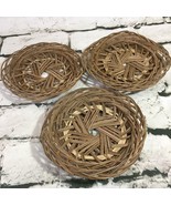 Wicker Rattan Drink Coasters Lot Of 3 Vintage 90’s - £4.48 GBP