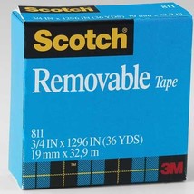 Scotch 3M -811 Removable Magic Tape, 1 X 72 Yds. - £10.28 GBP