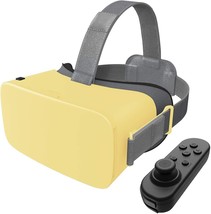 VR Goggles for Smartphone with Remote,Watch VR Movie (Yellow) - £26.61 GBP