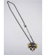 Chico&#39;s Fashion Jewelery Necklace Multi Faux Stone Crystal Pendant State... - $35.64