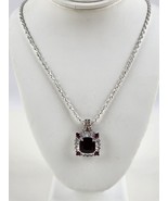 Lab Created Ruby &amp; White Sapphire Sterling Silver Pendant 20&quot; Necklace 9... - £46.54 GBP
